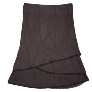 H&M brown skirt layered lace edges